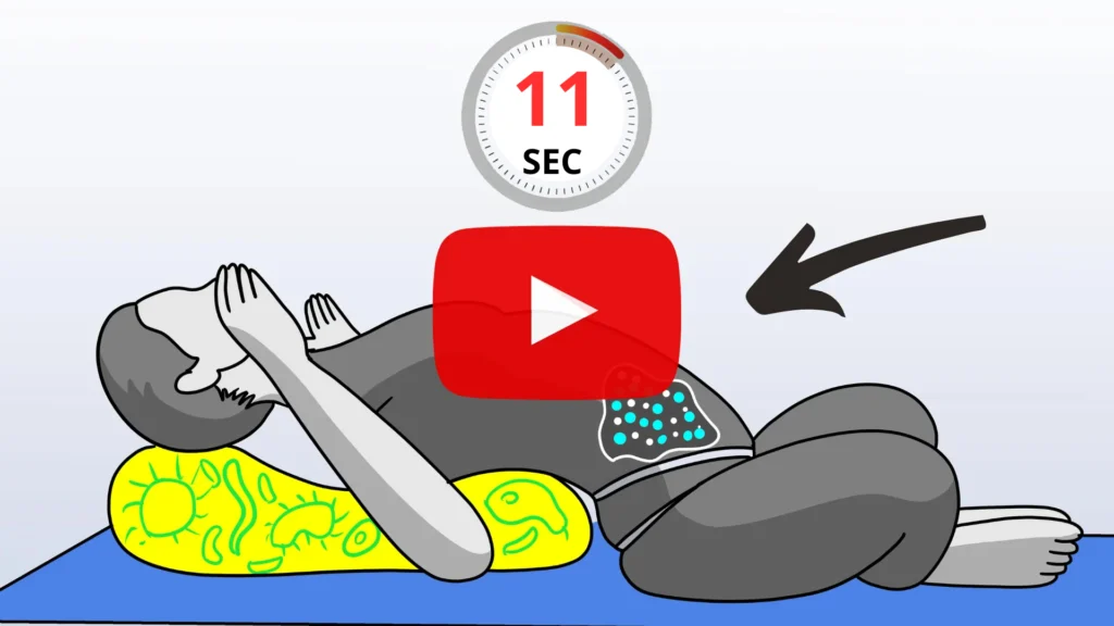 Person performing the 11-second sciatica routine